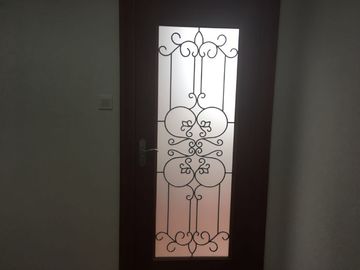 Ovalgeschnittenes Eisen-Glaseingangstüren, antiseptische Schmiedeeisen-Türen mit Glas