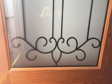 Ovalgeschnittenes Eisen-Glaseingangstüren, antiseptische Schmiedeeisen-Türen mit Glas
