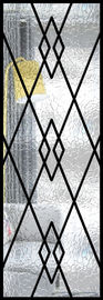 Dekoratives Schmiedeeisen-Glas für Tür Agon füllte die geformte Größe des Zoll-22*64