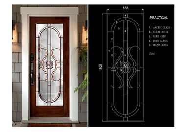 Klassische Thermal-/Schalldämmungs-Tür-Kunst-Glasblätter mit schwarzem Chrome